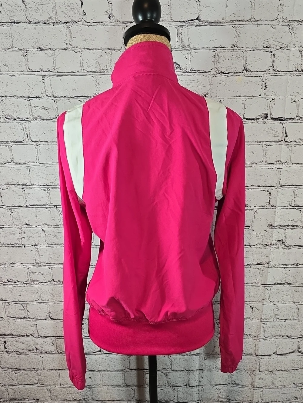 Nike Women's Hot Pink Track Jacket with White Panels Size M